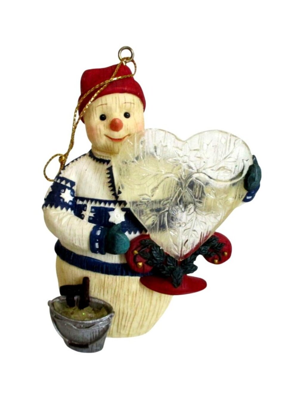 Demdaco Snowman Ornament With Heart By Kathy Killip 2002